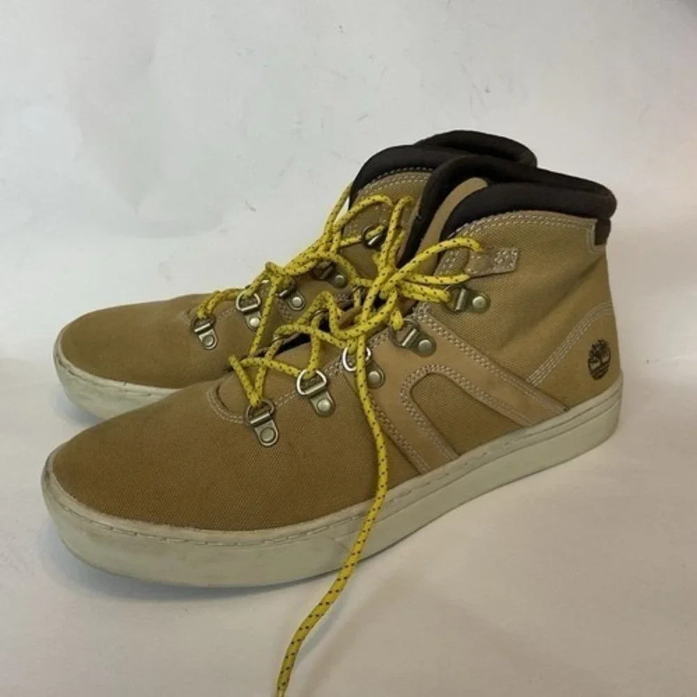Timberland A1HK5 Ortholite Mustard Canvas LaceUp Ankl Chukka Boots Men 9.5 China
